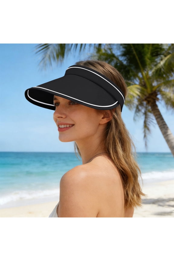 Sun Hats for Outdoor Summer Sun Wide Brim Boho Beach Hat With UPF Breathable Design For Sunshade And Comfort, Black