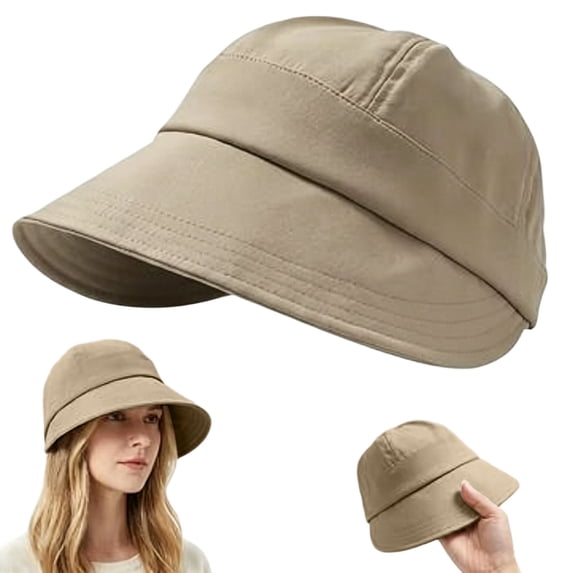 Sun Hats for Women,Bucket Hat,Womens Sun Hat UV Protection Hiking Fishing Hats Wide Brim Hat Adjustable Ponytail Packable Sun Cap(Khaki)