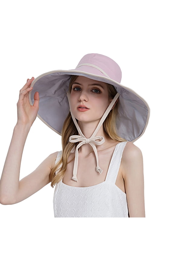Sun Hats for Women Double Sided Tethered Large Brim Outdoor Sunscreen Hat
