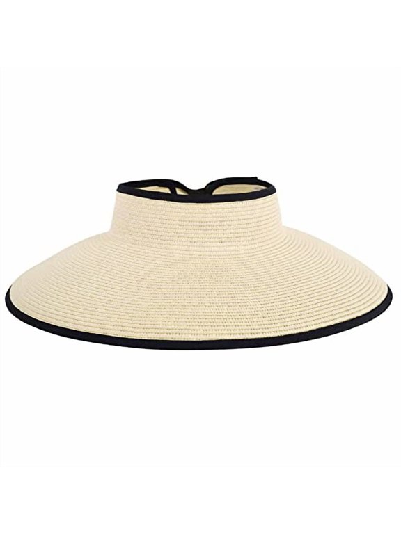 Sun Hats for Women Fashionable Womens Wide Brim Hat Roll-up Straw Sun Visor Hat