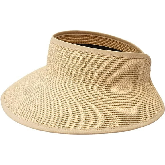 Sun Hats for Women Fashionable Womens Wide Brim Hat Roll-up Straw Sun Visor Hat
