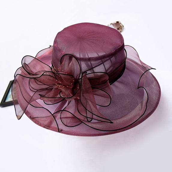Floral Wide Brim Sun Hat for Women, Lightweight Packable Foldable Summer Beach Hat, One Size, 1 Pack