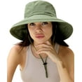 thumbnail image 1 of Sun Hats for Women Gardening Hat Wide Brim Ponytail Beach Sun Protection Breathable Cotton Summer Hat with Fold-Up Brim, 1 of 8