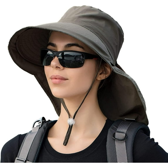 Sun Hats for Women Hiking Fishing Hat Wide Brim Hat with Large Neck Flap Sun Protection Hats for Men and Women