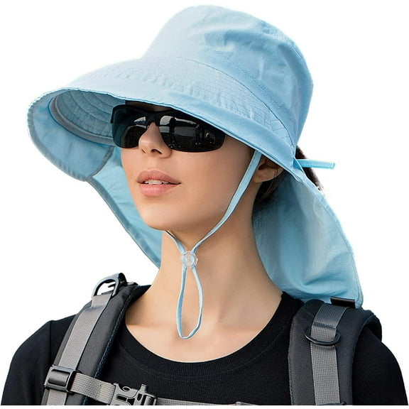 Sun Hats for Women Hiking Fishing Hat Wide Brim Hat with Large Neck Flap Sun Protection Hats for Men and Women