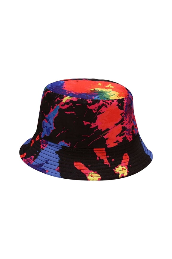 Sun Hats for Women Male'S And Female'S Casual Fisherman'S Hat 3D Printed Pattern Tie Dye Double Basin Hat Outdoor Visor