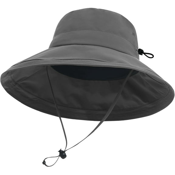 Sun Hats for Women Men Wide Brim Ponytail Bucket Hat Gardening Waterproof Fold-Up Summer UV Protection Sun Cap