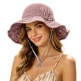 thumbnail image 1 of Sun Hats for Women Packable Beach Bucket Upf 80+ Uv Protection Fishing Hat Summer Sun Visor Hats Tops Pink One Size, 1 of 6