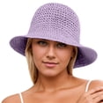 thumbnail image 1 of Sun Hats for Women Solid Color Summer Hats Outdoor Activities Foldable Fisherman Hat Beach Straw Hat, 1 of 6