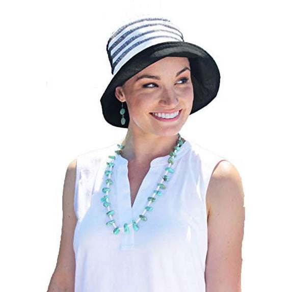 Sun Hats for Women Summer Beach Lightweight Ladies Packable Travel Chemo Headwear Head Coverings 100% Cotton Seaside Black