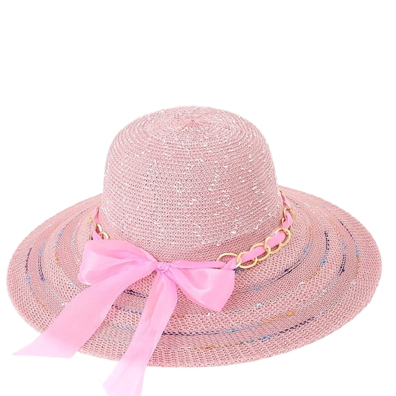Sun Hats for Women Summer Beach Wide Brim Upf 50+ Panama Fedora Foldable Packable Hat Floppy Straw Hat