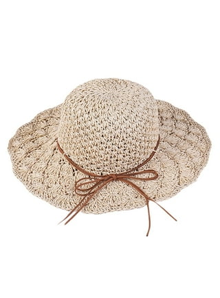 Bodychum Women Sun Visors Foldable Straw Hats Summer Beach Packable Hat  Floppy Wide Brim Cap Deep Style, Adjustable Size