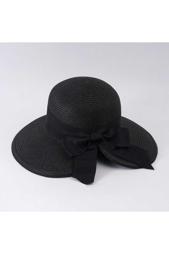 Sun Hats for Women Sun Hat Korean Version Large Sun Hat Beach Outdoor Hat Menus of Style Sun Shield for Summer, Black