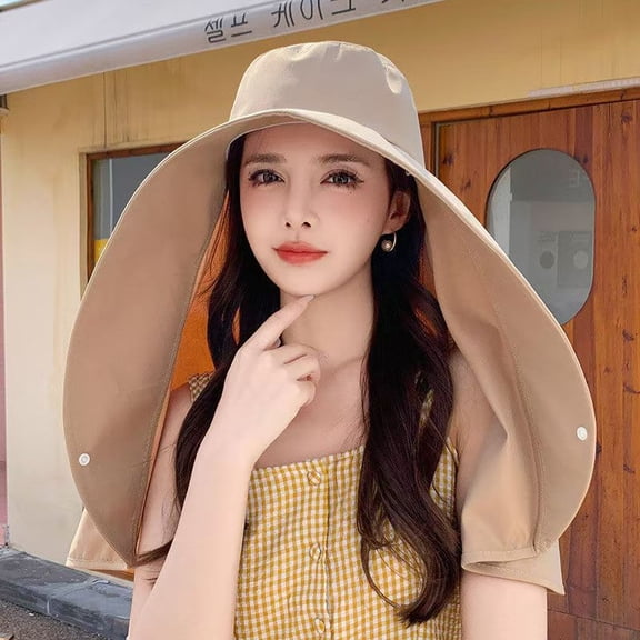 Sun Hats for Women Sun Protection Wide Brim Shawl with Neck Flap Hiking Visor Hat Outdoor Summer Beach