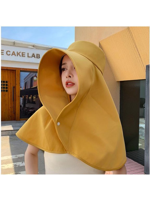 Sun Hats for Women Sun Protection Wide Brim Shawl with Neck Flap Hiking Visor Hat Outdoor Summer Beach
