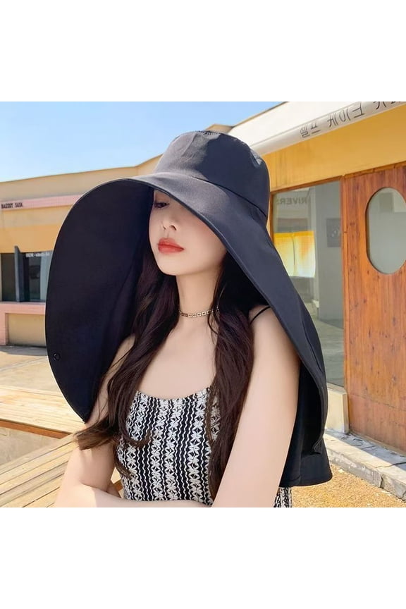 Sun Hats for Women Sun Protection Wide Brim Shawl with Neck Flap Hiking Visor Hat Outdoor Summer Beach