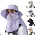 thumbnail image 1 of Sun Hats for Women, UPF50+ Sun Protection Cap Fishing Hat Outdoor Waterproof Wide Brim UV with Removable Face Shield and Neck Flap, 1 of 8