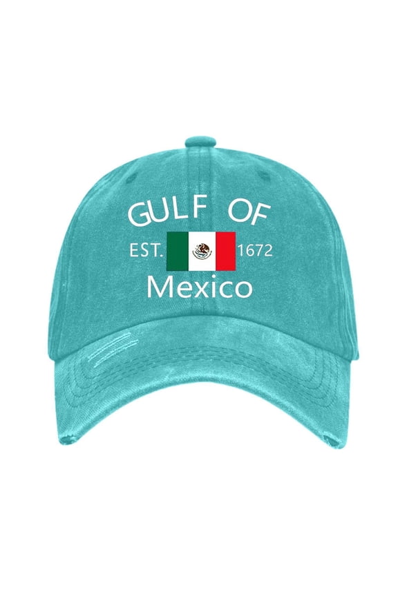 Sun Hats for Women Unisex Mexico Gulf Floral Print Casual Sun Hat Baseball Cap Black One Size