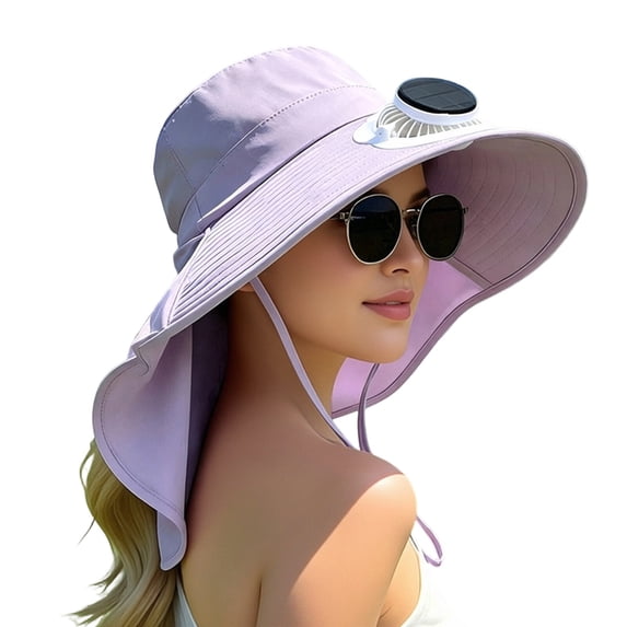 Sun Hats for Women Uv Protection Solar Powered Fan Hat with Digital Display Outdoor Wide Brim Sun Hat