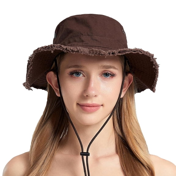 Sun Hats for Women Wide Brim Bucket Hat UPF 50+ Foldable UV Protection Cotton Casual Hat for Hiking Beach Fishing Summer Safari