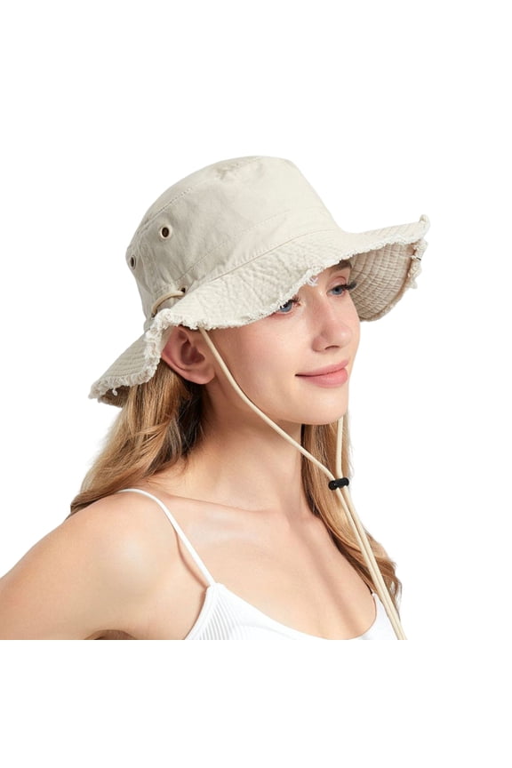 Sun Hat for Women UV Protection Breathable Wide Brim Bucket Hat for Summer Fishing Hiking Camping Lightweight Foldable Outdoor Cap