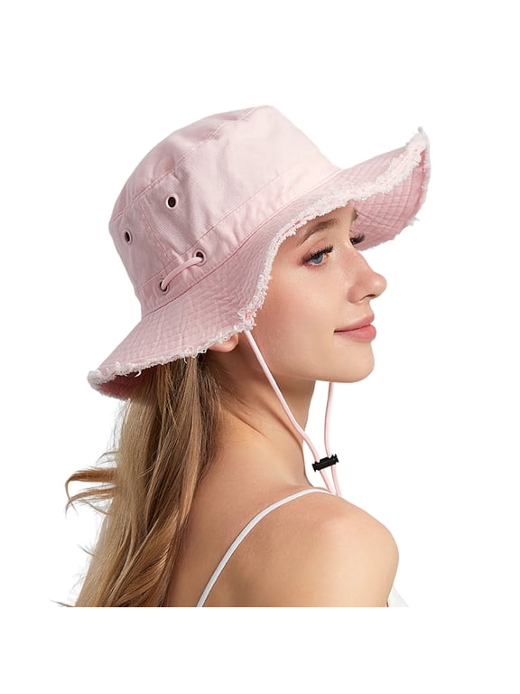 Sun Hat for Women UV Protection Breathable Wide Brim Bucket Hat for Summer Fishing Hiking Camping Lightweight Foldable Outdoor Cap
