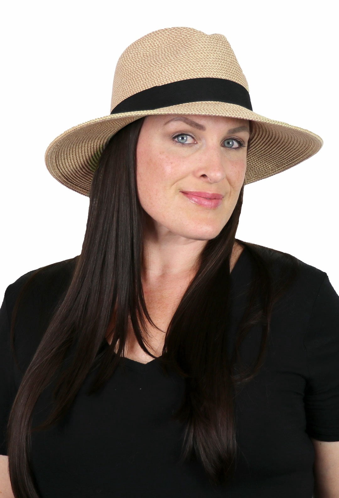 Sun Hats for Women Wide Brim Fedora Summer Beach Packable  display picture 1