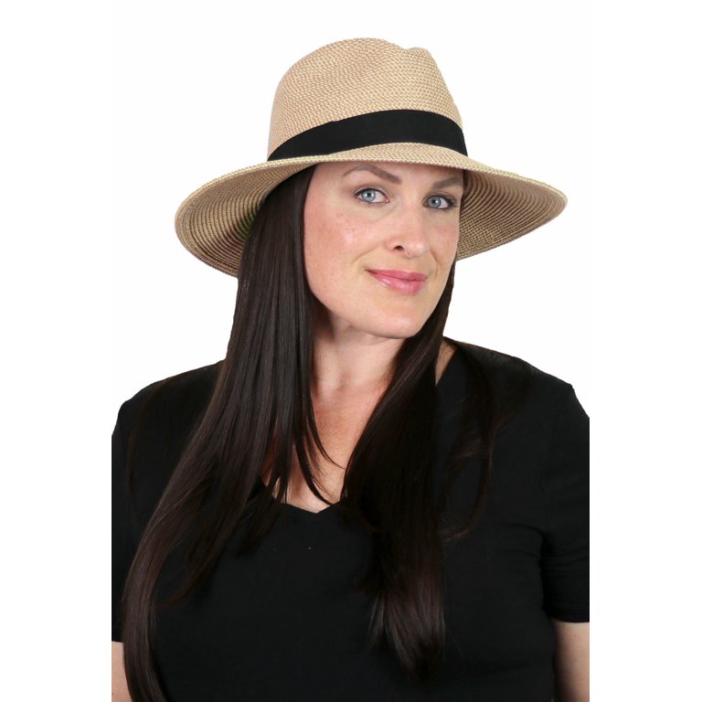 Sun Hats for Women Wide Brim Fedora Summer Beach Packable Travel 50+ UPF  Sun Protection Ladies Headwear Sonoma Tan 