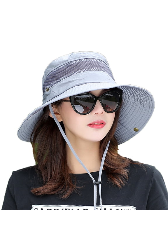 Sun Hats for Women, Wide Brim Foldable Boonie Hat for Fishing Hiking Gardening