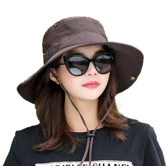 Sun Hats for Women, Wide Brim Foldable Boonie Hat for Fishing Hiking Gardening