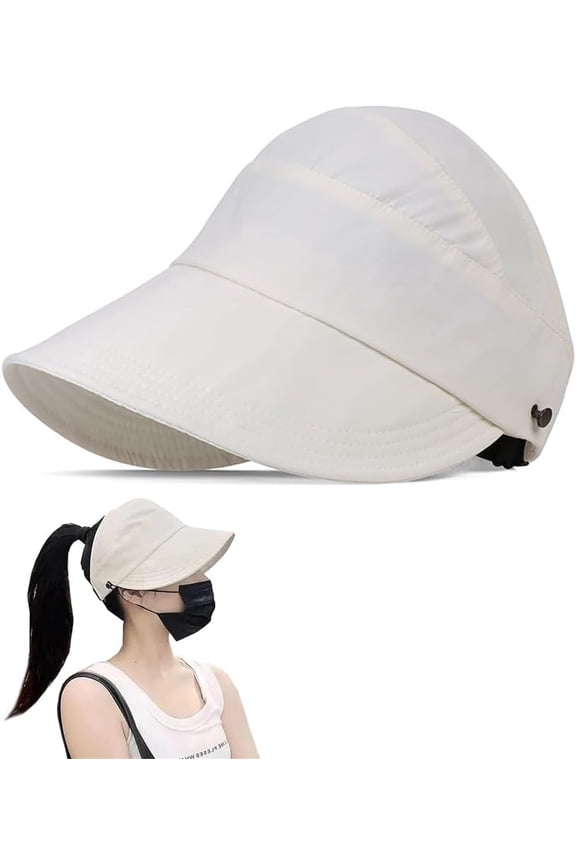 Sun Hats for Women Wide Brim UV Protection Hollow Top Sun Hat Summer Beach Packable Visor