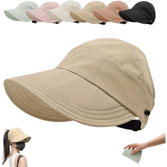 Sun Hats for Women Wide Brim UV Protection Hollow Top Sun Hat Summer Beach Packable Visor