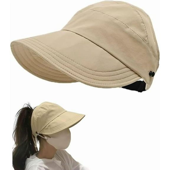 Sun Hats for Women Wide Brim UV Protection Hollow Top Sun Hat Summer Beach Packable Visor
