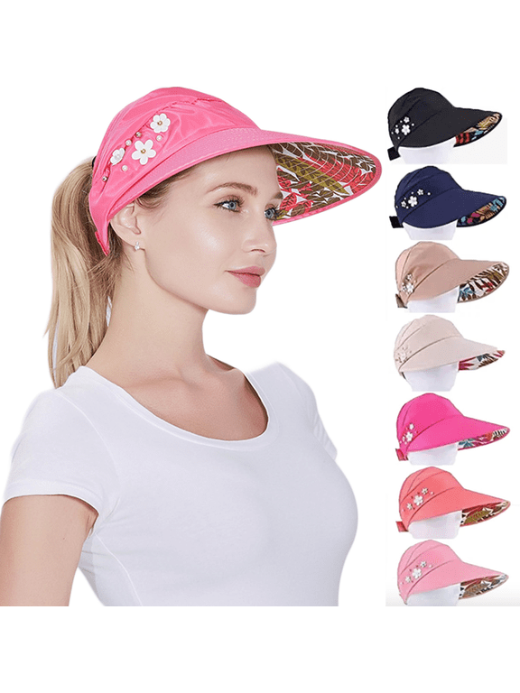 Sun Hats for Women Wide Brim UV Protection Summer Beach Packable Visor
