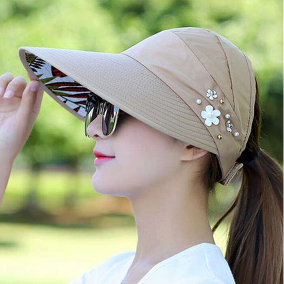 Sun Hats for Women, Wide Brim UV Protection Summer Hat for Beach Hiking Fishing Packable Visor Kachi