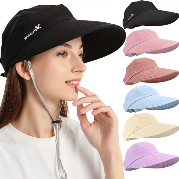 Sun Hats for Women Wide Brim UV Protection Sun Hat Summer Beach Packable Visor