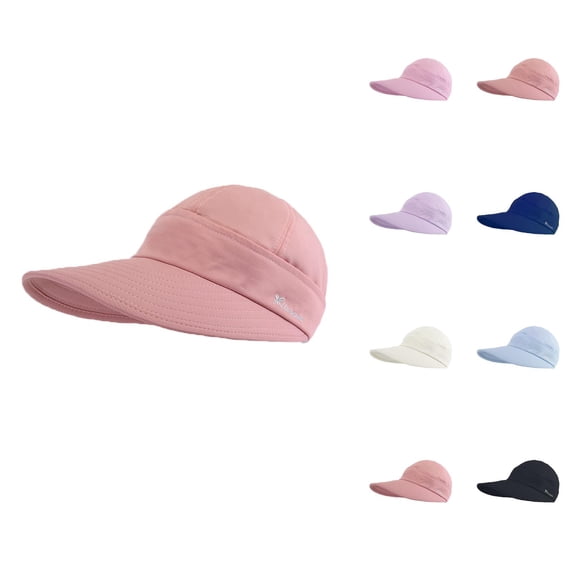 Sun Hats for Women Wide Brim Visor Uv Protection Dual Purpose Hat Packable Cap Summer Beach Hat