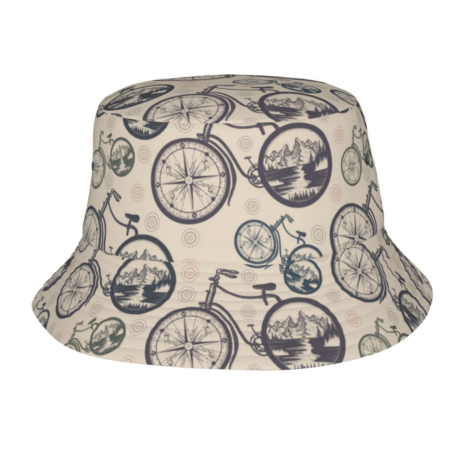 Sun Hats for Women and Men Compass And Mountains In Bicycle Wheels ...
