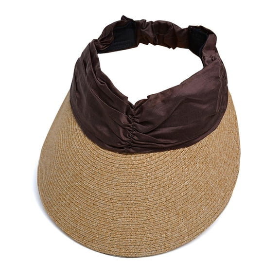 Sun Hats for Women with Hat Clip, Women Floppy Foldable Wide Brim Sun Hat, UPF 50  Summer Beach Ponytail Cap for Outings, Hiking and Camping, Coffee