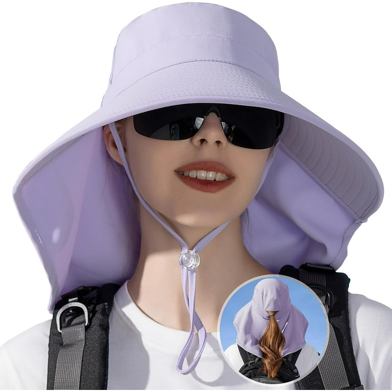 Sun Hats for Women with Neck Flap Ponytail Hole Women Sun  display picture 2