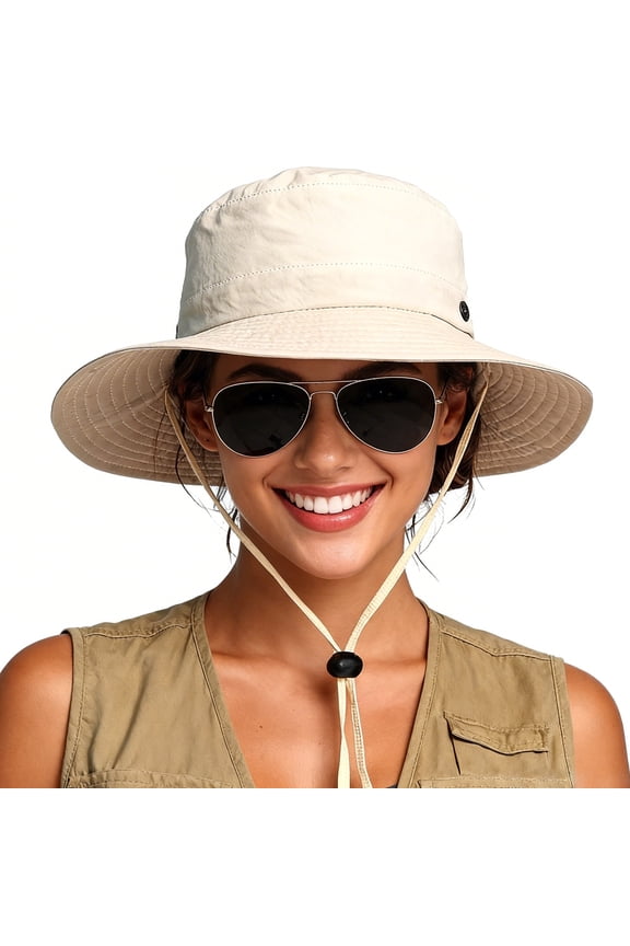 Sun Hat for Men WomenUV Protection Breathable Wide Brim Bucket Hat for Summer Fishing, Hiking, Camping Lightweight Outdoor Adventure Cap