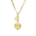 thumbnail image 1 of Sun Heart Pendant Choker Necklace for Women,18K Gold Plated Multi Pendants Chunky Paperclip Chain Hip Hop Neutral Jewelry, 1 of 3