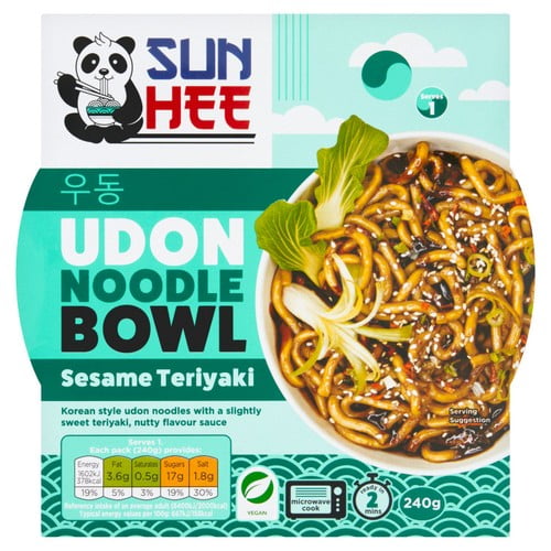 Sun Hee Sesame Teriyaki Udon Bowl 240g, British Import (Pack of 2)