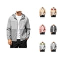 thumbnail image 1 of Sun Hoodie Mens Summer Fall Long Sleeve Loose Casual Lightweight Zip Up Hooded Sun Jacket Outerwear with Pockets, 1 of 9