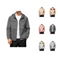 thumbnail image 1 of Sun Hoodie Mens Summer Fall Long Sleeve Loose Casual Lightweight Zip Up Hooded Sun Jacket Outerwear with Pockets, 1 of 6