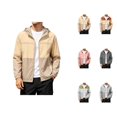 thumbnail image 1 of Sun Hoodie Mens Summer Fall Long Sleeve Loose Casual Lightweight Zip Up Hooded Sun Jacket Outerwear with Pockets, 1 of 6