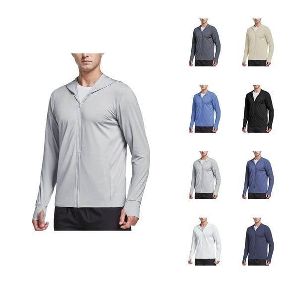 Sun Hoodies for Men 2025 Lightweight Breathable Long Sleeve Zip Up Hooded Jacket with Pockets Hoodie Outerwear Coat