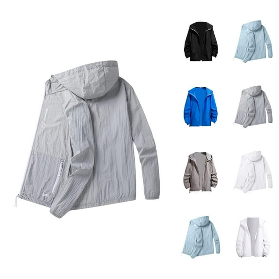 Sun Hoodies for Men 2025 Lightweight Breathable Long Sleeve Zip Up Hooded Jacket with Pockets Hoodie Outerwear