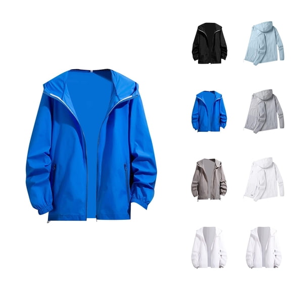 Sun Hoodies for Men 2025 Lightweight Breathable Long Sleeve Zip Up Hooded Jacket with Pockets Hoodie Outerwear