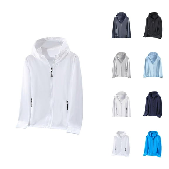 Sun Hoodies for Men 2025 Lightweight Breathable Long Sleeve Zip Up Hooded Jacket with Pockets Outerwear Hoodie